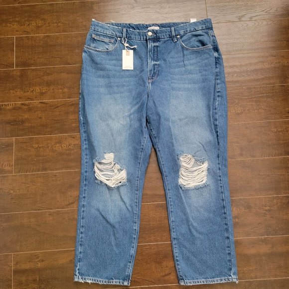 Good American Jeans Women's 16 Plus Good Vintage Straight Ripped MSRP $155 - Picture 2 of 8